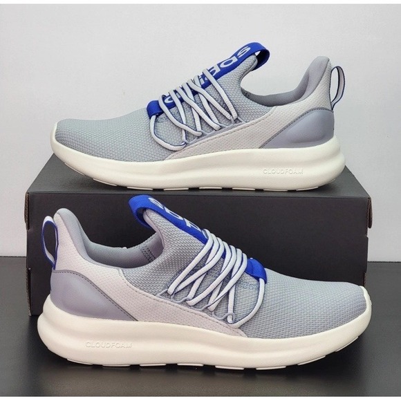 Adidas Lite Racer Adapt Men's Sz 10 Athletic Shoes Gray Blue Casual Sneakers NEW